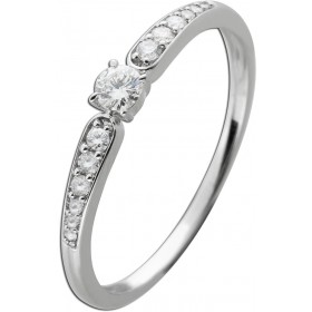Brillantring Weißgold 585 14 Karat Diamanten 0.25ct W SI 