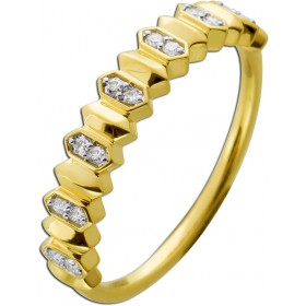 Diamantring Gelbgold 585 14K Brillanten 0.08ct W SI