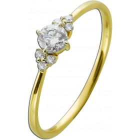 Diamantring Gelbgold 585 14K Brillanten 0.30ct W SI 