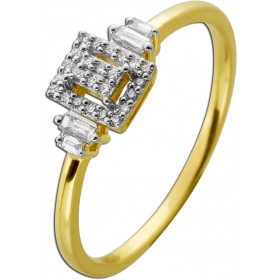 Diamantring Gelbgold 585 14K Brillanten 0.15ct. W SI