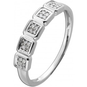 Diamantring Weißgold 585 14K Brillanten 0.08ct 