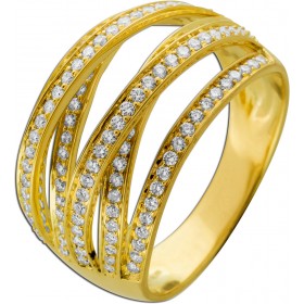 Diamant Ring Gelbgold 585 14 Karat Brillanten 0.75ct. TW VSI