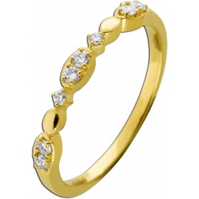 Memoire Alliance Brillant Ring Gelbgold 585 14K Diamanten 0.17ct.