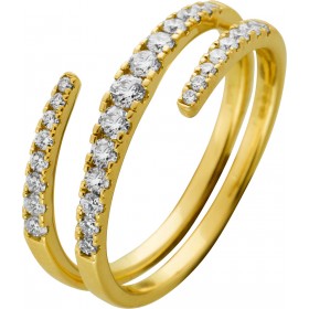 Schlangenring Gelbgold 585 14 Karat Brillanten 0.60ct. TW VSI