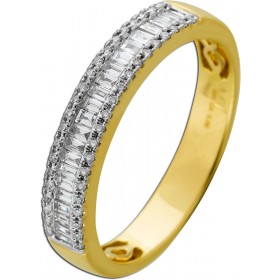 Brillant Ring Gelbgold Weißgold 585 14K Diamanten 0.38ct TW VSI  