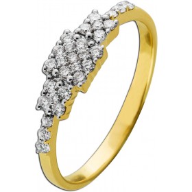 Brillantring Gelbgold Weißgold 585 14K Brillanten 0.37ct TW VSI