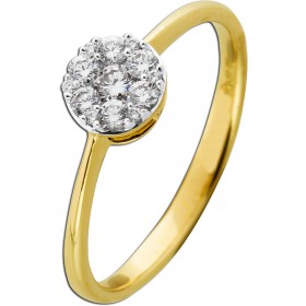 Diamantring Gelbgold Weißgold 585 14K Brillanten 0.31ct 
