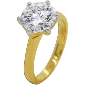 Verlobungsring 3ct F VSI Gelbgold 585 14K Lab Grown Diamant IGI Zertifikat