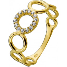 Ring Gelbgold 333 8 Karat weiße Zirkonia Diamantechtlook 