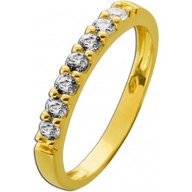 Memoire Alliance Ring Gelbgold 333 8 Karat weiße Zirkonia Steine  