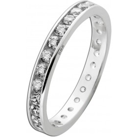 Memoire Ring Weißgold 333 8 Karat weiße Zirkonia Steine 