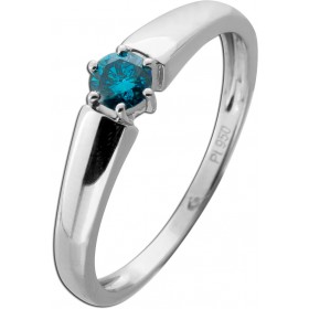 Brillantring Platin 950 blauer Diamant 0.25ct Verlobungsring