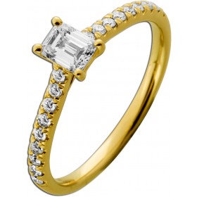 Diamantring 0.75ct Gold 585 14 Solitaer Karat Lab Grown Brillanten Hallo  IGI