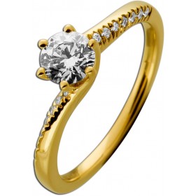 Brillantring 0.60ct Gold 585 14K Lab Grown Solitaer Diamanten