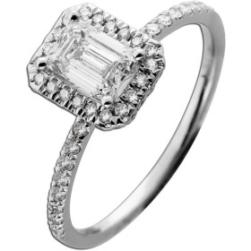 Diamantring 1.5ct  Halo Weissgold 585 14K Lab Grown Brillanten IGI