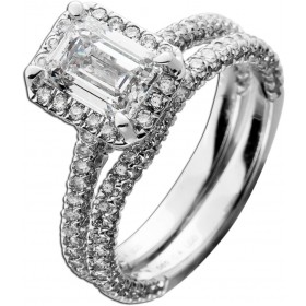 Diamantring Set 3.0ct Weissgold 585 14K Lab Grown Brillanten Vorsteckring IGI