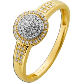 Diamant Ring Gold 585 14K Natur Diamanten 0.24ct