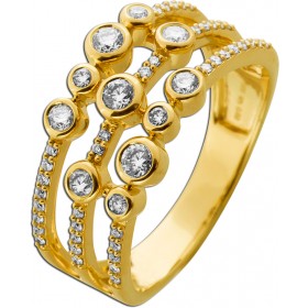 Diamant Ring Gold 585 14K Natur Edelsteine 0.52ct
