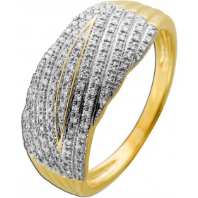 Brillant Ring Cocktail Gold 585 14K Natur Diamanten 0.31ct