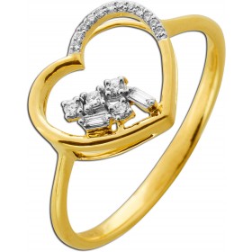 Herz Ring Gold 585 14 Karat Natur Diamanten 0.09ct