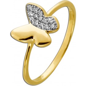 Schmetterling Ring in Gold 585 14 Natur Diamanten 0.10ct