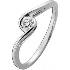 Verlobungsring Weißgold 585 14K Lab Grown Diamant 0.12ct