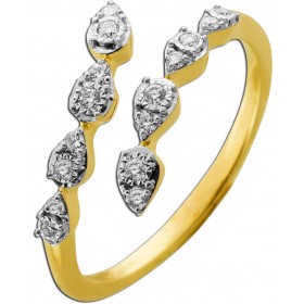 Diamant Ring Gold 585 14K Natur Diamanten 0.20ct