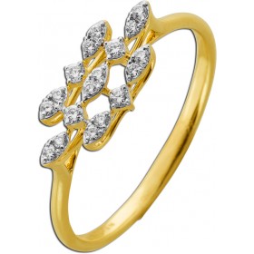Diamant Ring Gold 585 14K Natur Diamanten 0.20ct