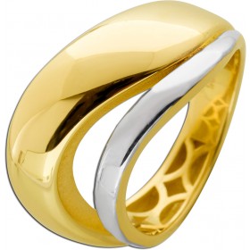 Bicolor Ring Gold Weißgold 585 14 K Endlos Yin Yang Endless
