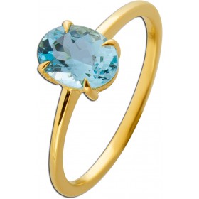 Aquamarin Ring Gold 375 9K Natur Aquamarin Edelstein 1.16ct
