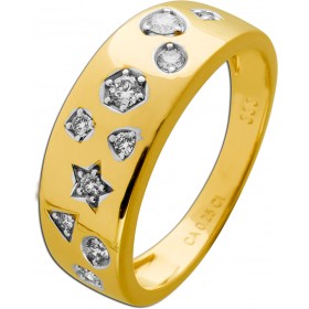 Brillant Ring Gold 333 8K Lab Grown Diamanten 0.25ct Herz Stern