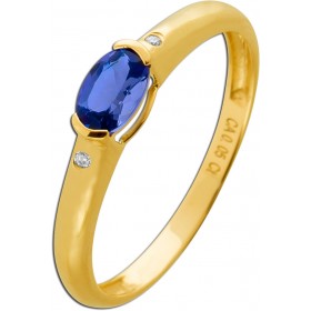 Tansanit Ring Gold 333 8K nat. Tansanit 0.46ct Natur Diamanten 0.05ct
