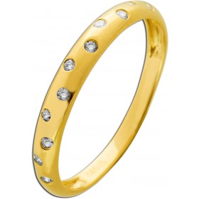 Diamant Ring Gold 585 14K Diamanten 0.12ct