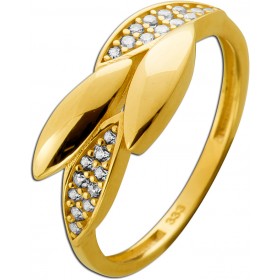 Zirkonia Ring Gold 333 8 Karat weisse Zirkonia Blütenblätter Design