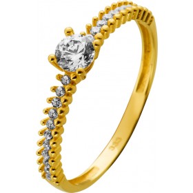 Zirkonia Ring Gold 333 8K weiße Zirkonia Steine