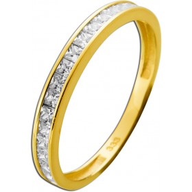 Memoire Ring Gold 333 8K weiße Zirkonia Steine