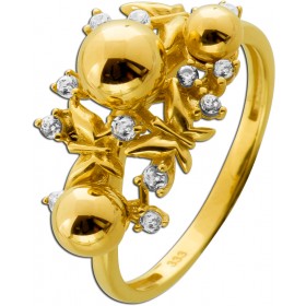 Zirkonia Schmetterling Ring Gold 333 8K weiße Zirkonia