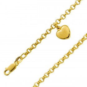 Herz Armband Gelbgold 585 14 Karat halbmassiv 