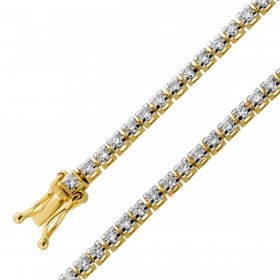 Tennis Armband Brillanten 2ct Gelbgold 333 8K Lab Grown Diamanten 