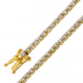 Tennisarmband Gelbgold 585 14K Diamanten 2ct Champagner