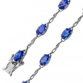 Tansanit Armband Platin 950 lila blaue Edelsteine 5.50ct.