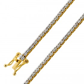 Tennisarmband Gold 585 14 Karat chamapgnerfarbene Brillanten 1.09ct