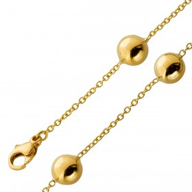 Ankerketten Armband Gold 375 9 Karat Kugelelemente 8mm