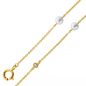 Brillant Armband Gold 585  14K Natur Diamanten Süßwasser Zuchtperlen