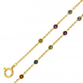 Amethyst Armband Gold 585 14K Nat Citrine Peridot Swiss London Blautopase 