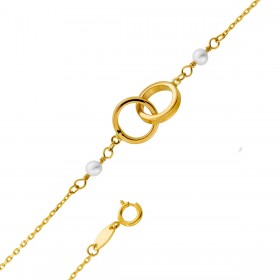 Perlenarmband Gold 333 8K Süßwasserperlen 3.2mm
