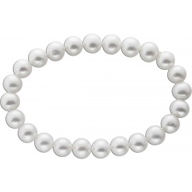 Perlen Armband Süßwasser perlen weiss 8mm Dehnbares 