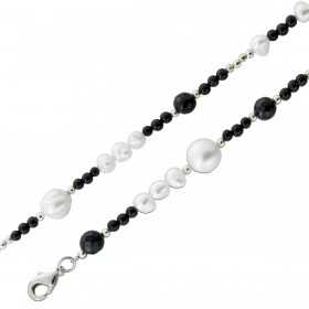 Perlenkette mit Edelsteinen schwarzer Achat
