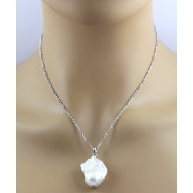 Erbskette Silber 925 Barock Edison Perlen Anhänger 