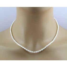 Perlenkette 47cm Süßwasserperlen 3.5-4mm